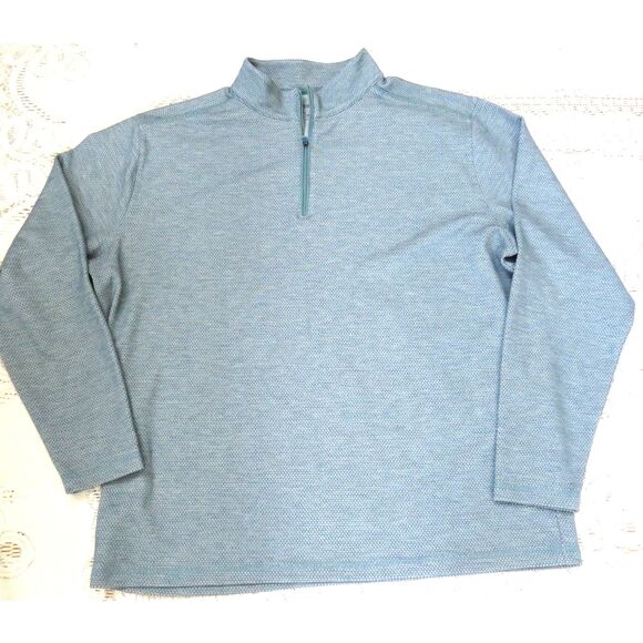 Ahead Casuals Men's Pullover Golf Sweater 1/4 Zip  Sea Foam Green   EUC - Picture 6 of 7